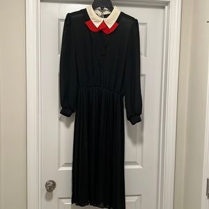 Vintage Sheer Pleated Dress